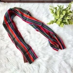 Guatemalan Handmade Artisanal Boho Lightweight Multicolor Striped Scarf Wrap
